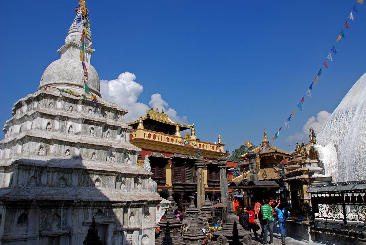 Kathmandu Swayambhunath 26 Large White Stupa, Dongak Choling Gompa, Hariti Temple West Of Swayambhunath Stupa 